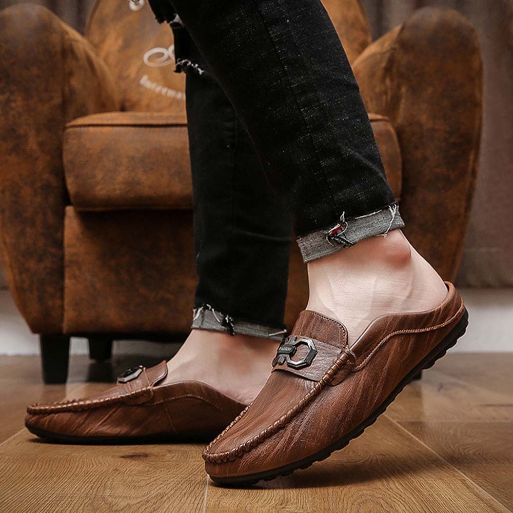 Zapatillas de hombre de piel transpirable con suela suave