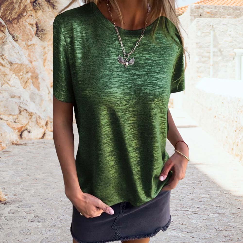 Smiledeer Women's Fashionable Hot Stamping Short Sleeve T-Shirt