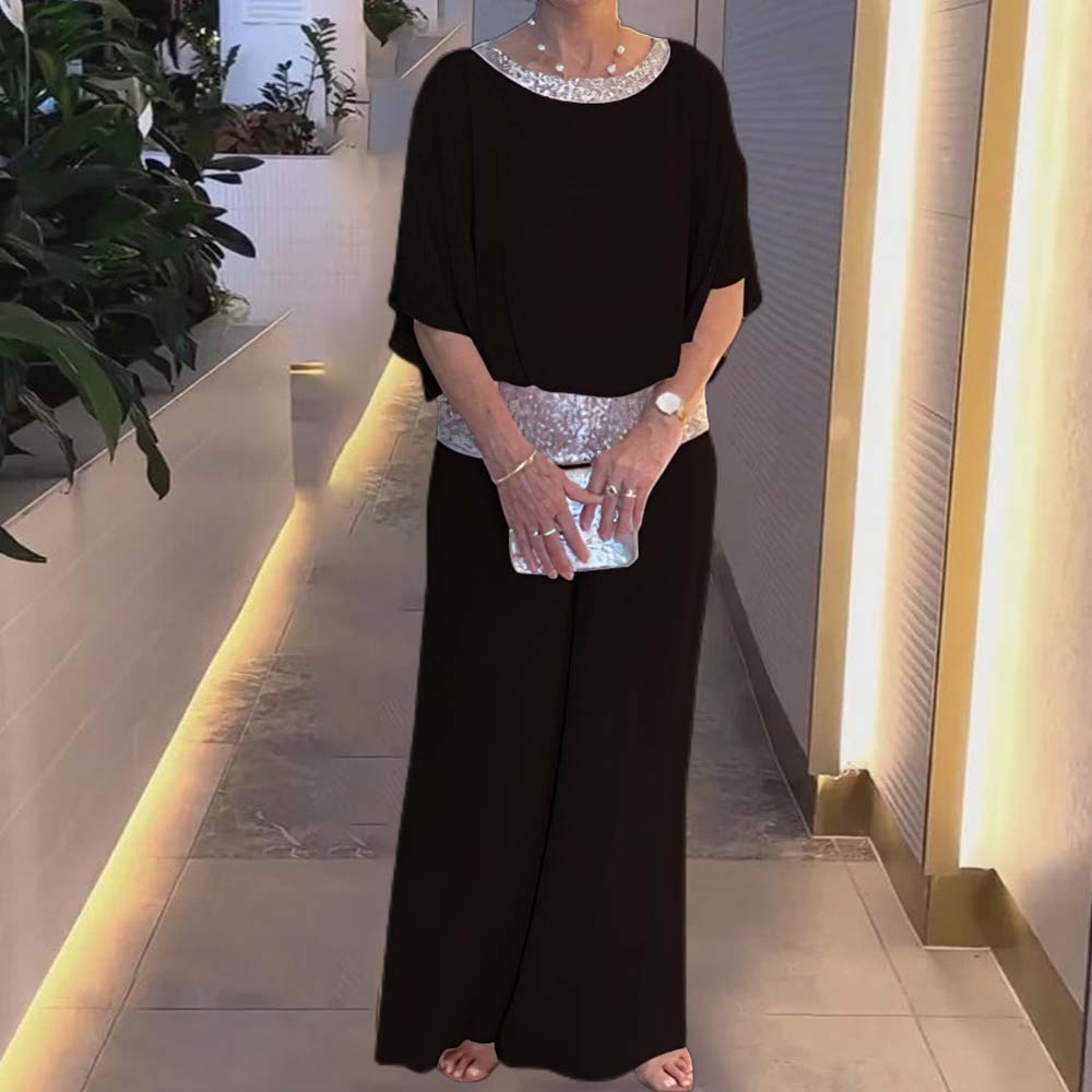 Traje de retazos de lentejuelas de gasa a la moda para mujer