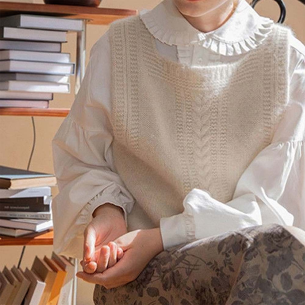 Olivoslindo™️ Chaleco de punto con cuello cuadrado para mujer de primavera y otoño