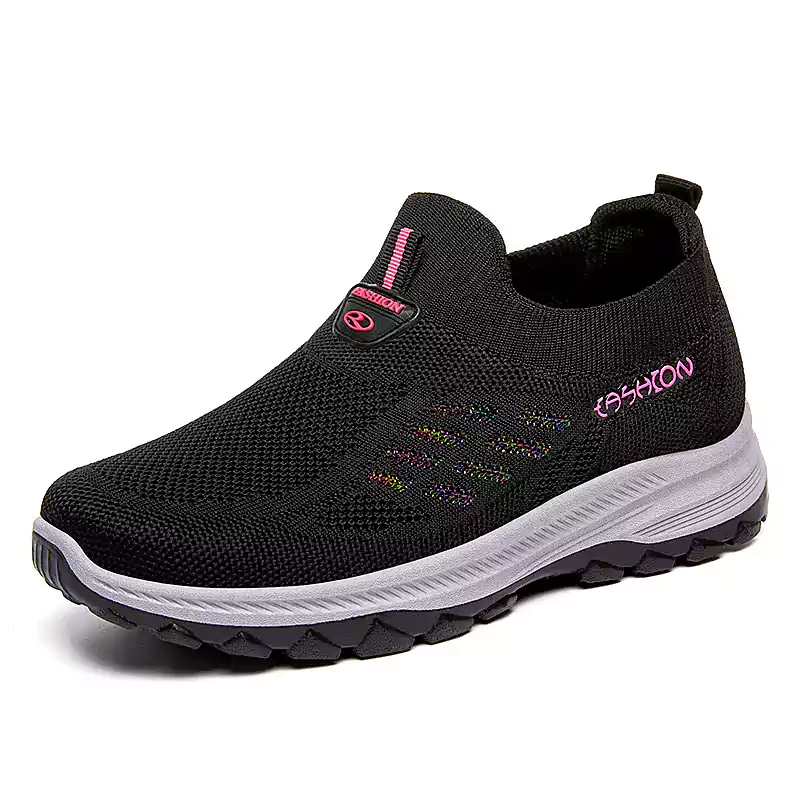 Women's casual fly-knit breathable slip-on shoes