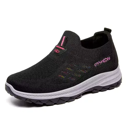 Women's casual fly-knit breathable slip-on shoes