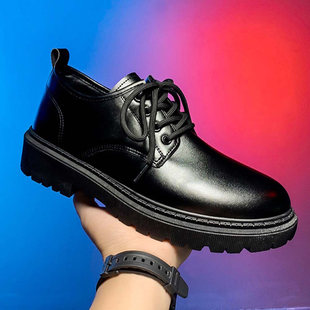 Nuevos zapatos de cuero con cordones de estilo británico para hombre