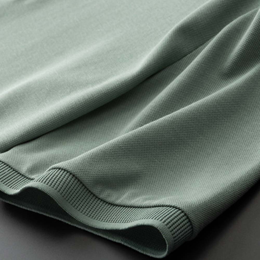 Men's new breathable mulberry silk short-sleeved business polo shirt