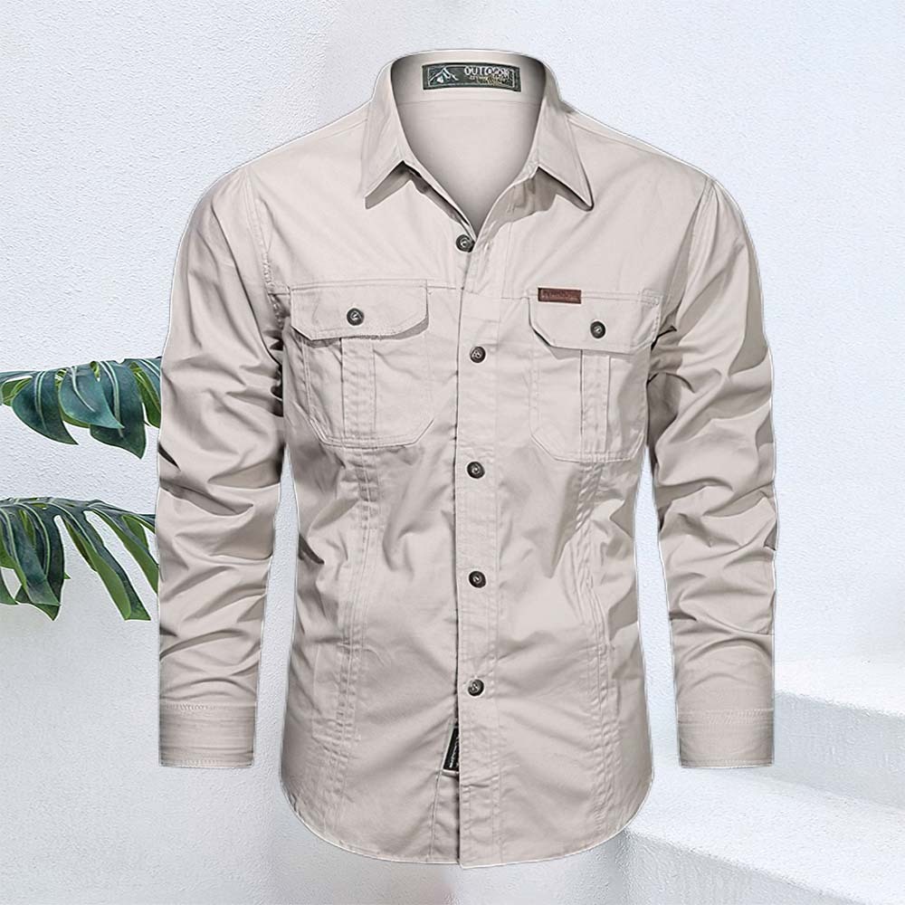 Men's new pure cotton casual long-sleeved shirt jacket