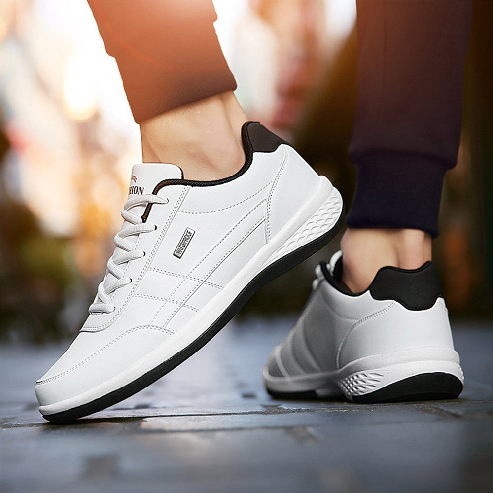 Glückbox™ Bequeme Ledersneaker in Großen Sportschuhe Lässige Schuhe