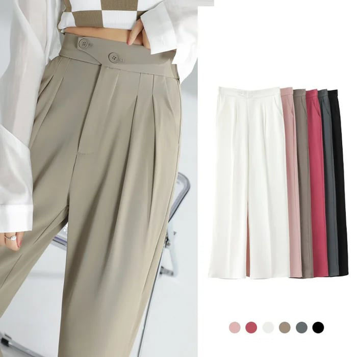 Ladies casual loose high waist suit pants