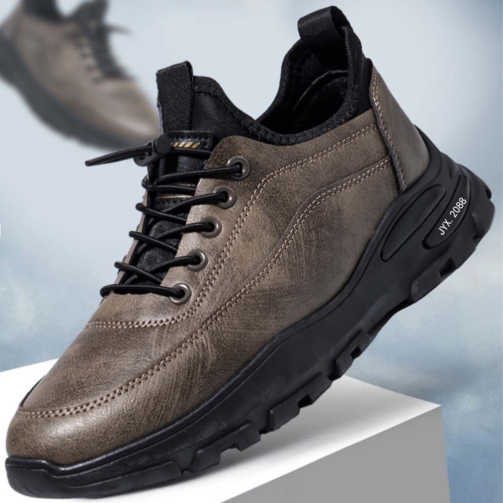 Zapatillas casual hombre de piel con cordones
