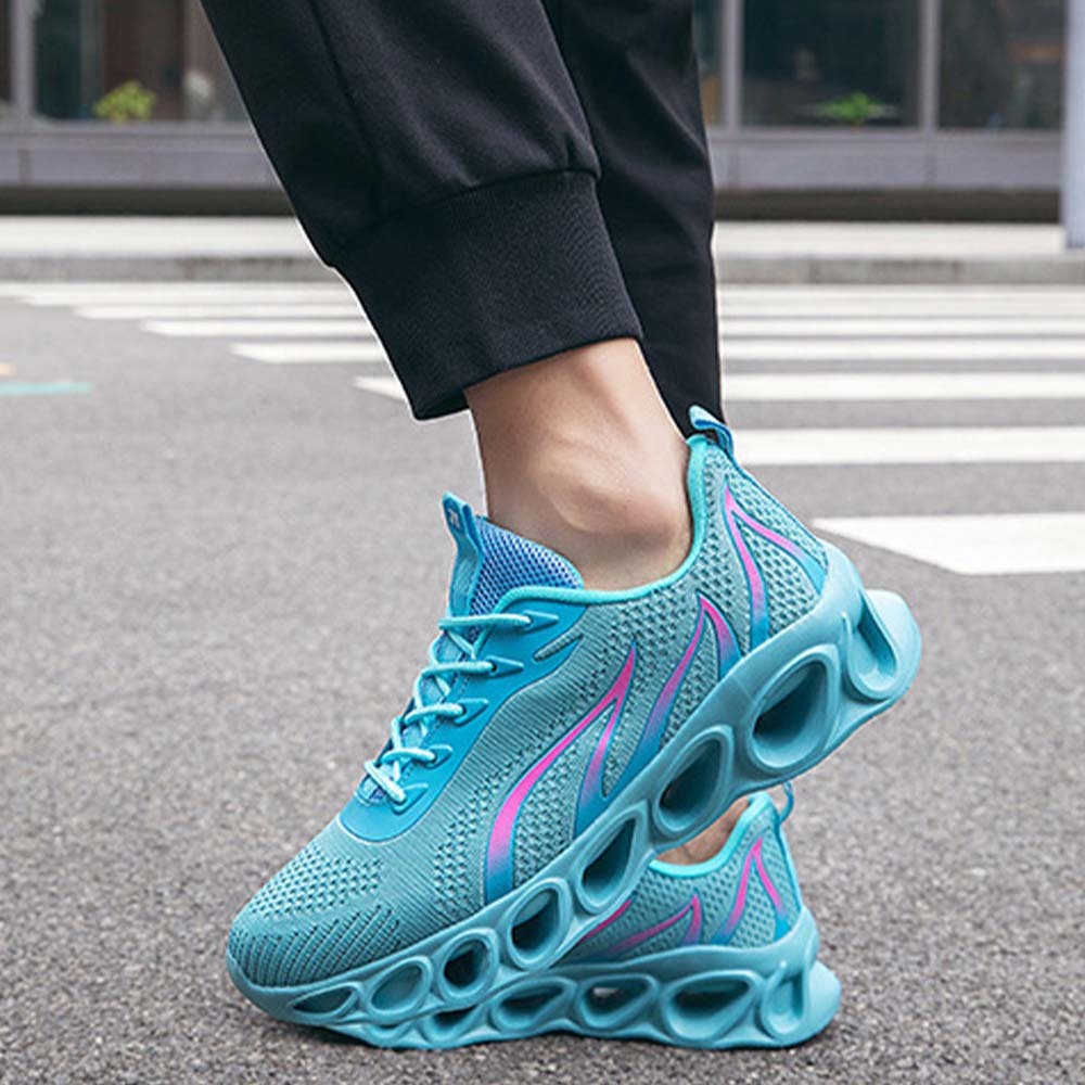 Zapatillas de deporte con cordones de malla flameada transpirable para hombre