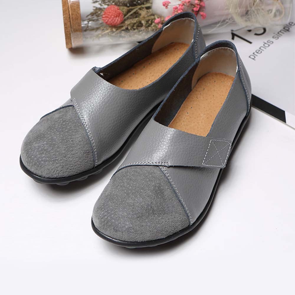 Zapatos casuales de cuero cómodos con velcro