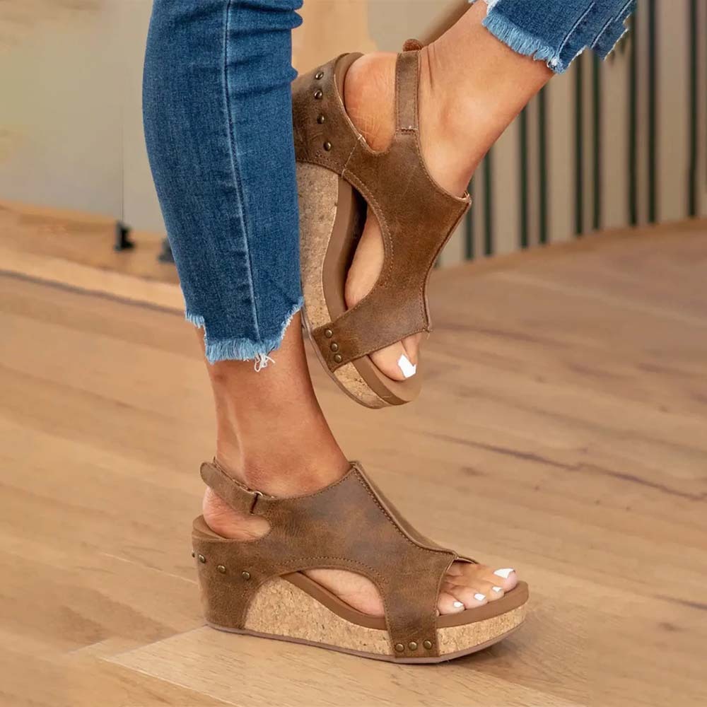 Smiledeer Summer women's comfortable wedge sandals