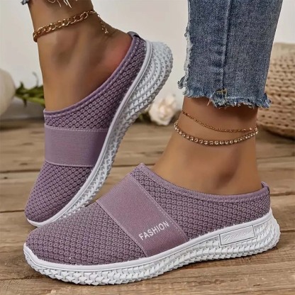 Verano nuevos zapatos de mujer medias zapatillas de malla transpirable