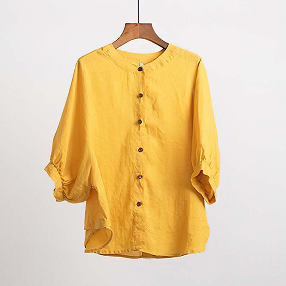2024 nuevas camisas sueltas de algodón y lino para mujer
