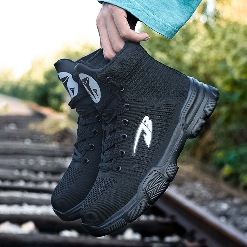 Men's anti-smash and anti-puncture high-top safety shoes