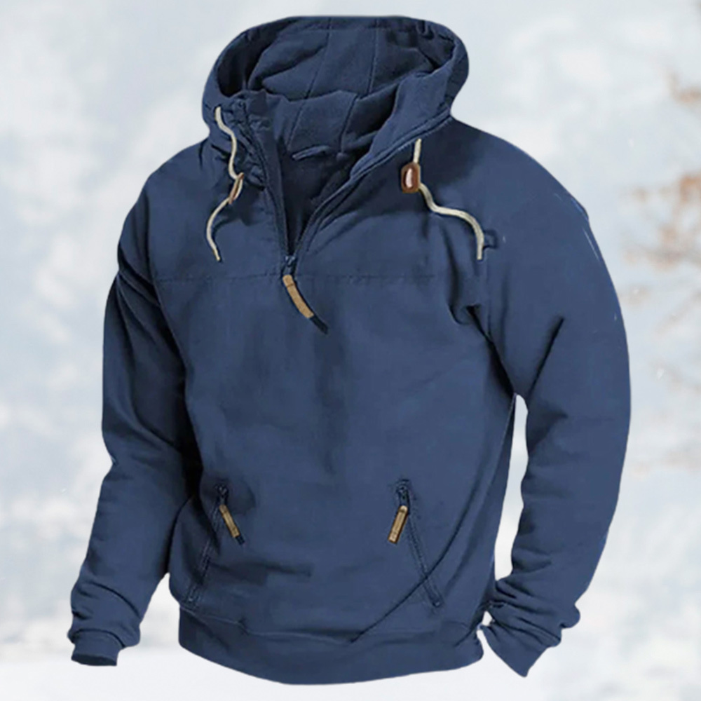 Piecewish Men's hooded loose sweatshirt jacket