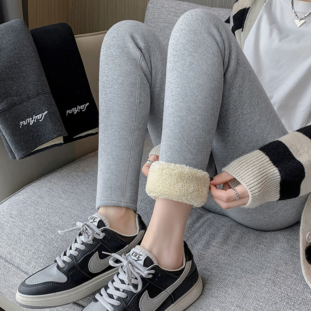 Winter dicke Sherpa hoch taillierte warme elastische Leggings