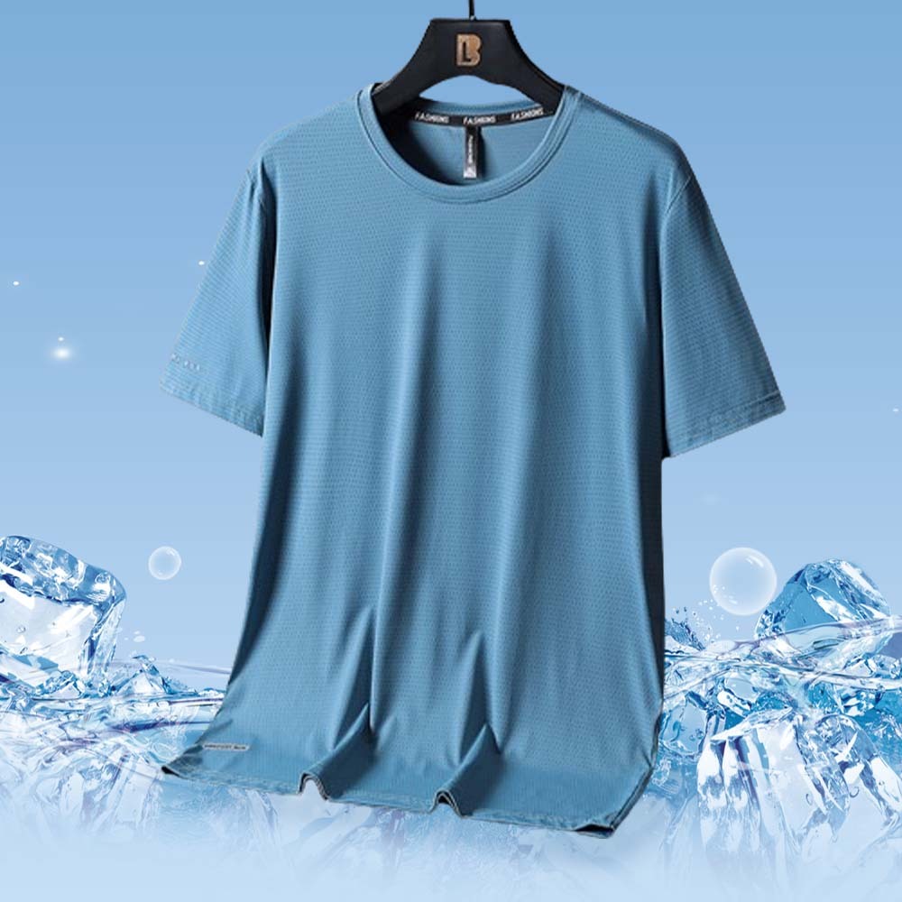 Smiledeer Men's Summer Ice Silk Quick-Drying Large Size Sports T-Shirt