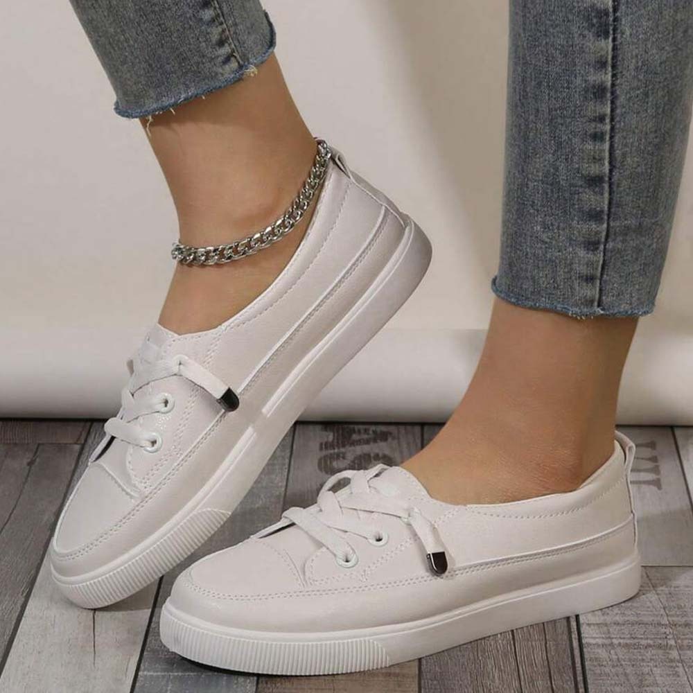 Women's casual versatile white walking shoes