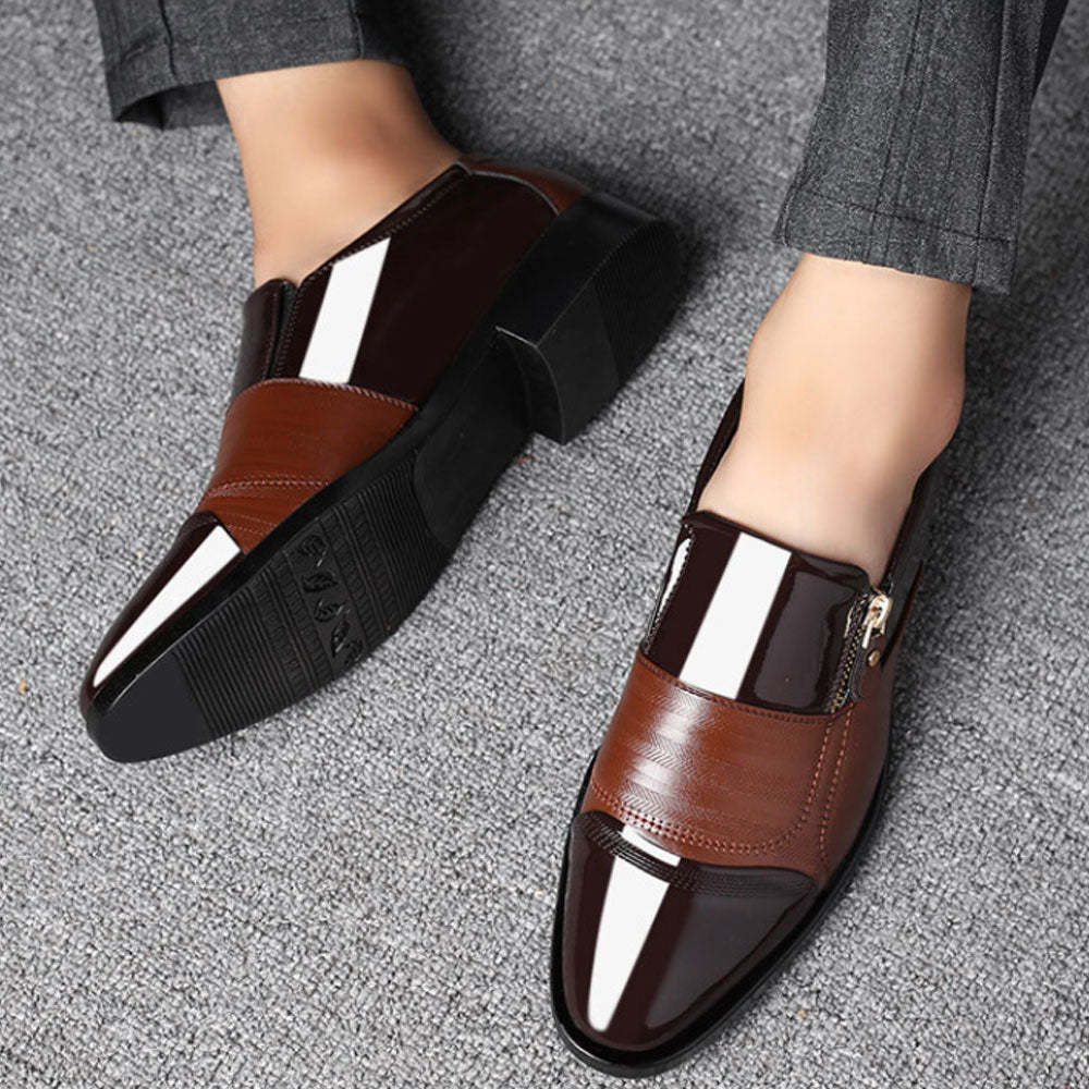 Olivoslindo Nuove scarpe da uomo in pelle con punta a punta in stile business