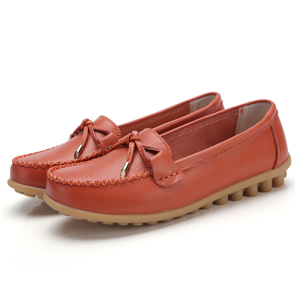 Mocasines de cuero con suela suave y transpirable para mujer Zapatos casuales