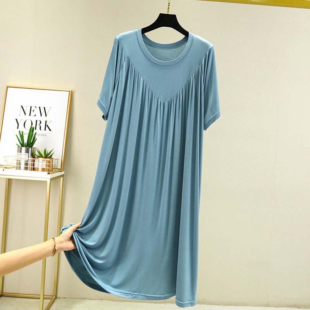 2024 Nuevo vestido de pijama suelto de manga corta súper suave y fino