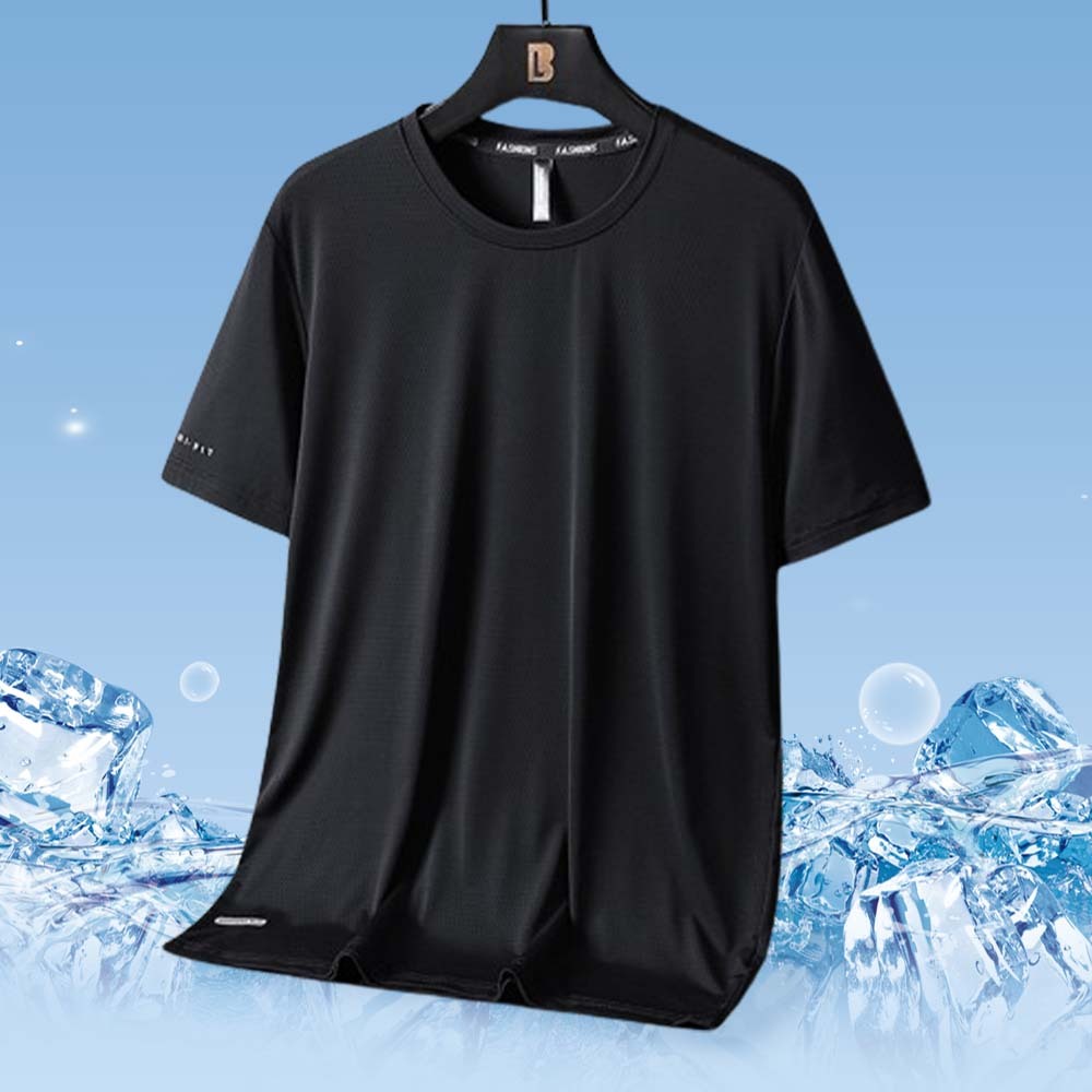 Men's Summer Ice Silk Quick-Drying Large Size Sports T-Shirt