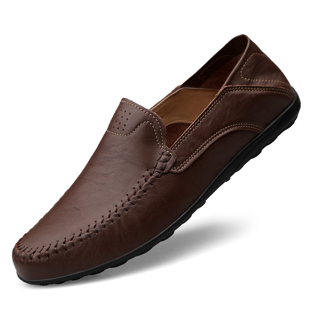 Olivoslindo Zapatos casuales de cuero para hombres de tendencia de verano