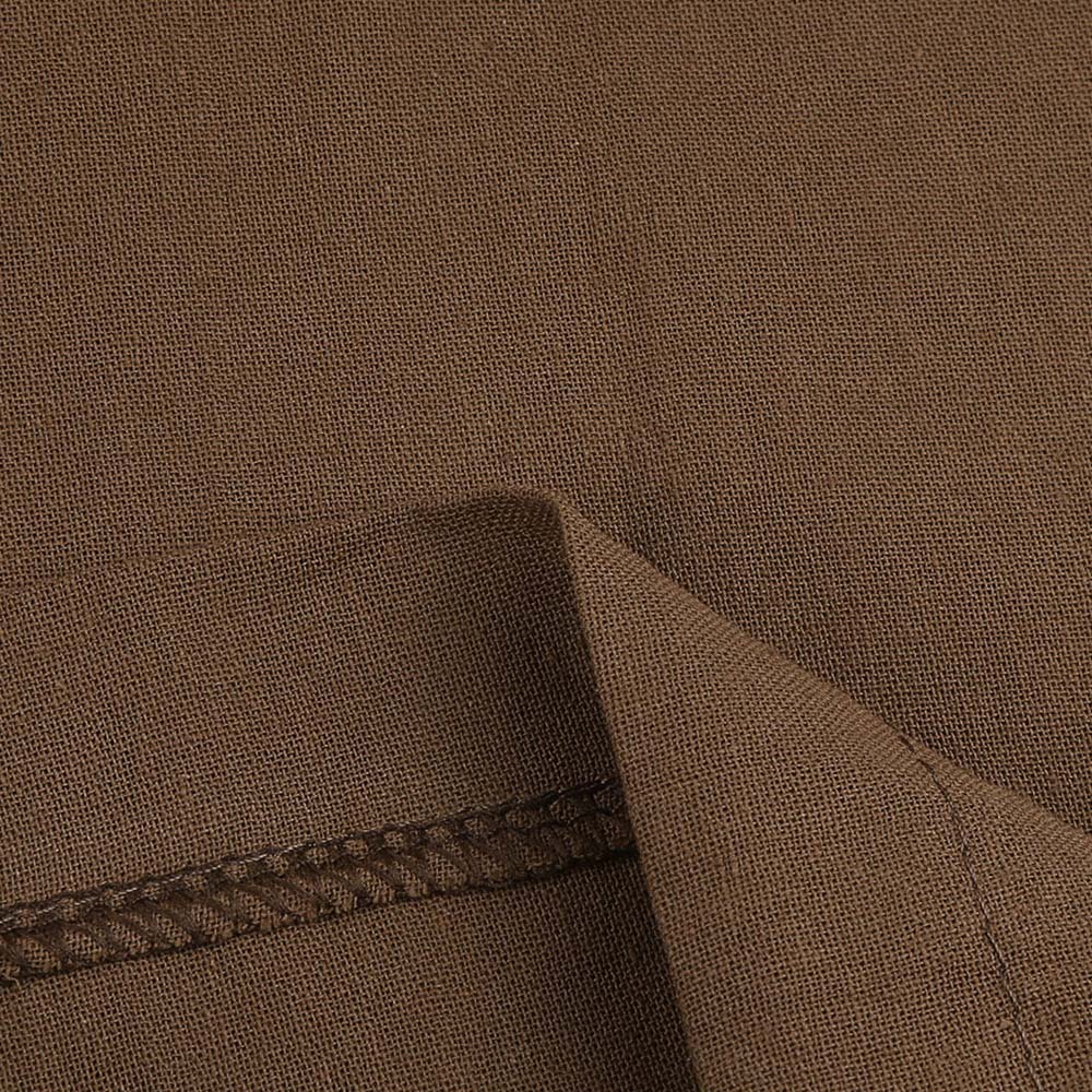 Women's high waist cotton and linen wide leg trousers