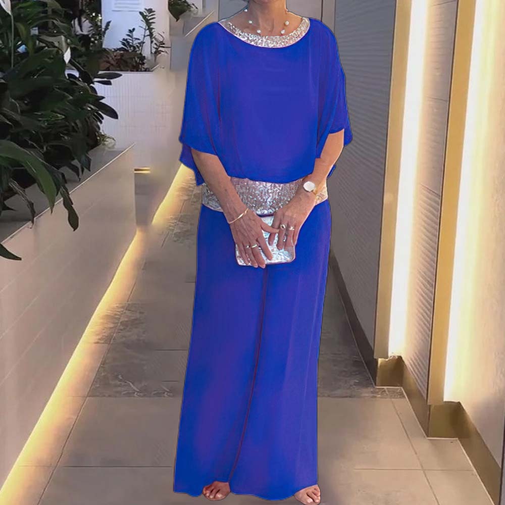 Traje de retazos de lentejuelas de gasa a la moda para mujer