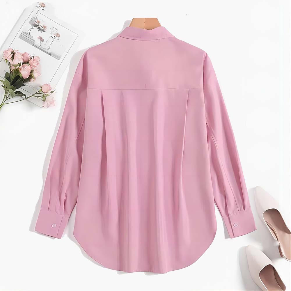 2024 Spring New Ladies Elegant Lapel Long Sleeve Business Shirt