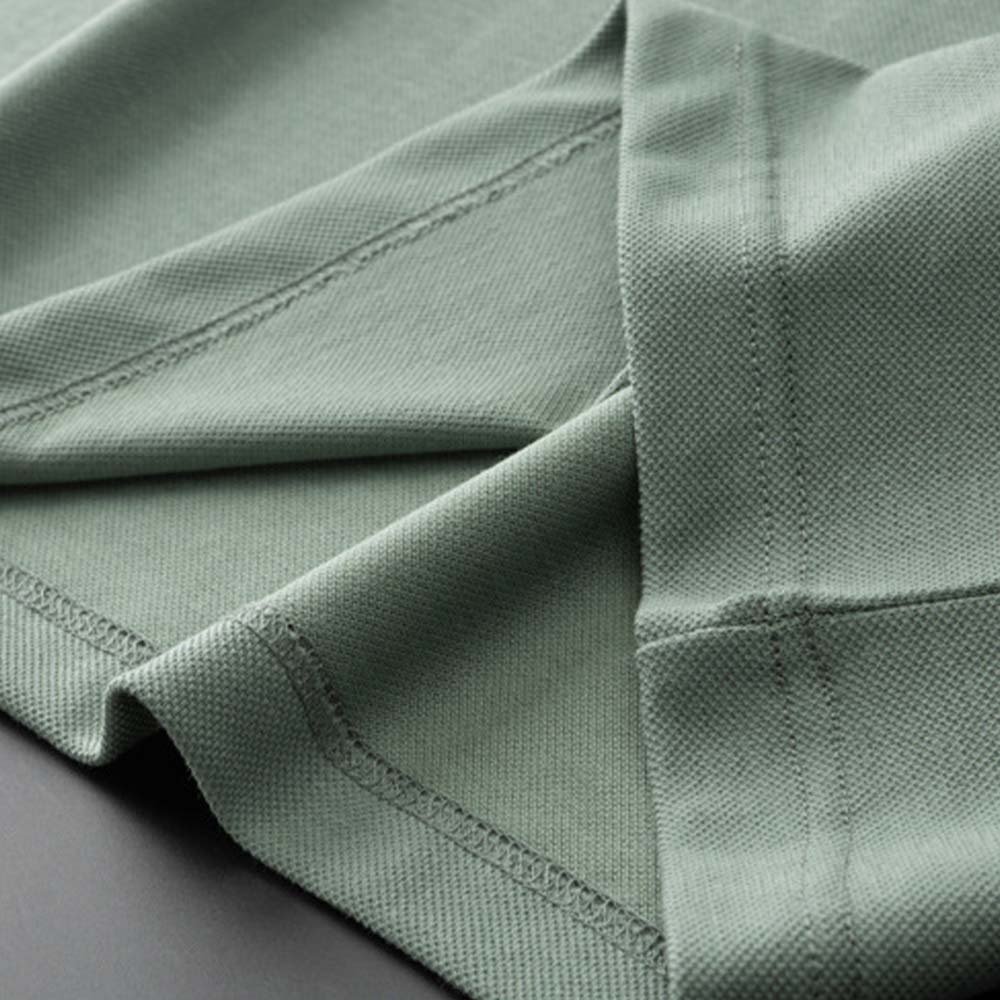 Men's new breathable mulberry silk short-sleeved business polo shirt