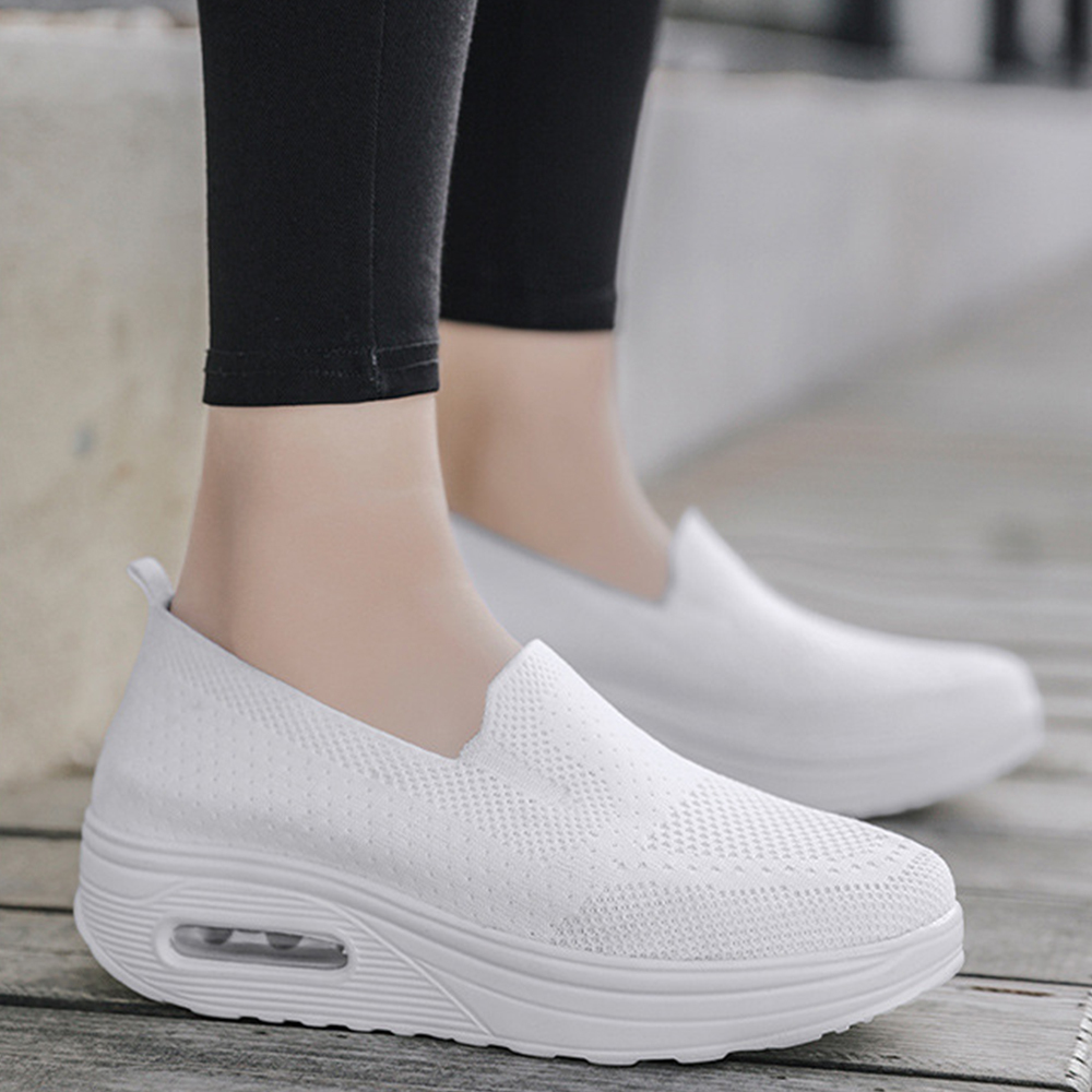 Olivoslindo Zapatillas de deporte informales transpirables de malla informal de verano para mujer