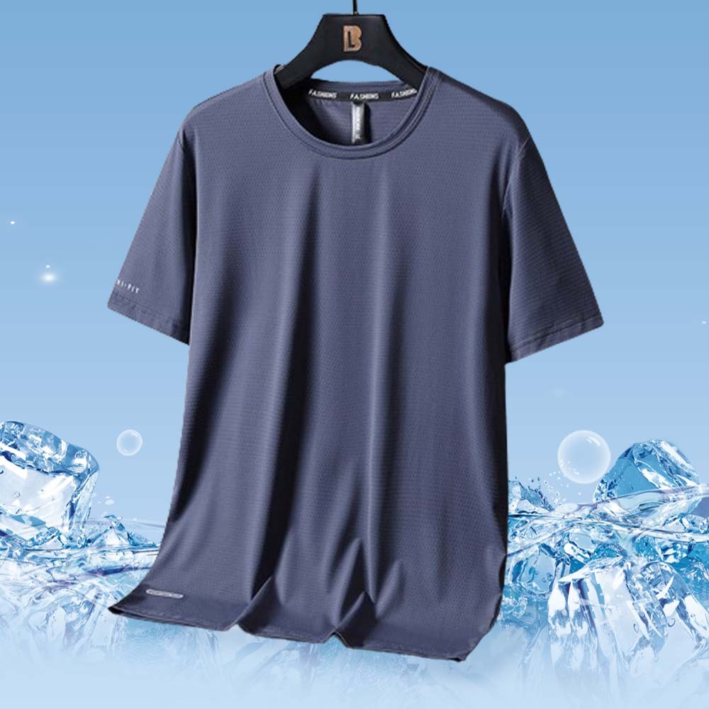 Smiledeer Men's Summer Ice Silk Quick-Drying Large Size Sports T-Shirt