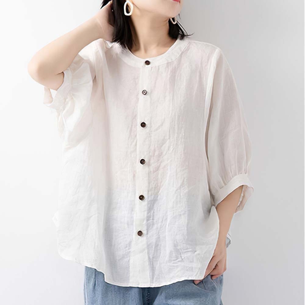 2024 nuevas camisas sueltas de algodón y lino para mujer