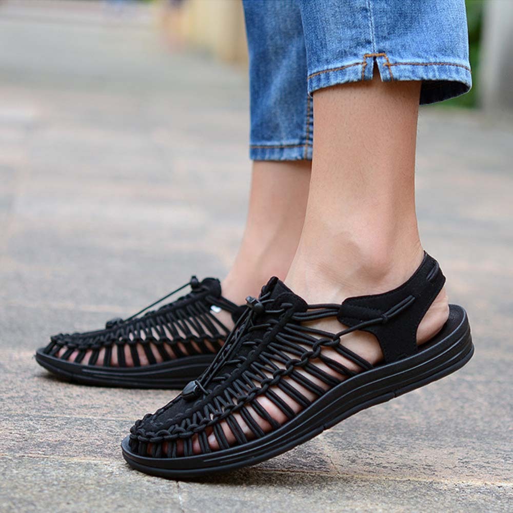 Smiledeer Summer men's and women's breathable braided lace-up sports sandals