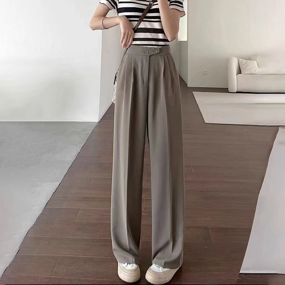 Ladies casual loose high waist suit pants