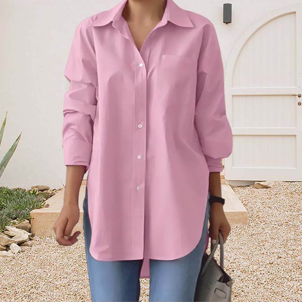 2024 Spring New Ladies Elegant Lapel Long Sleeve Business Shirt