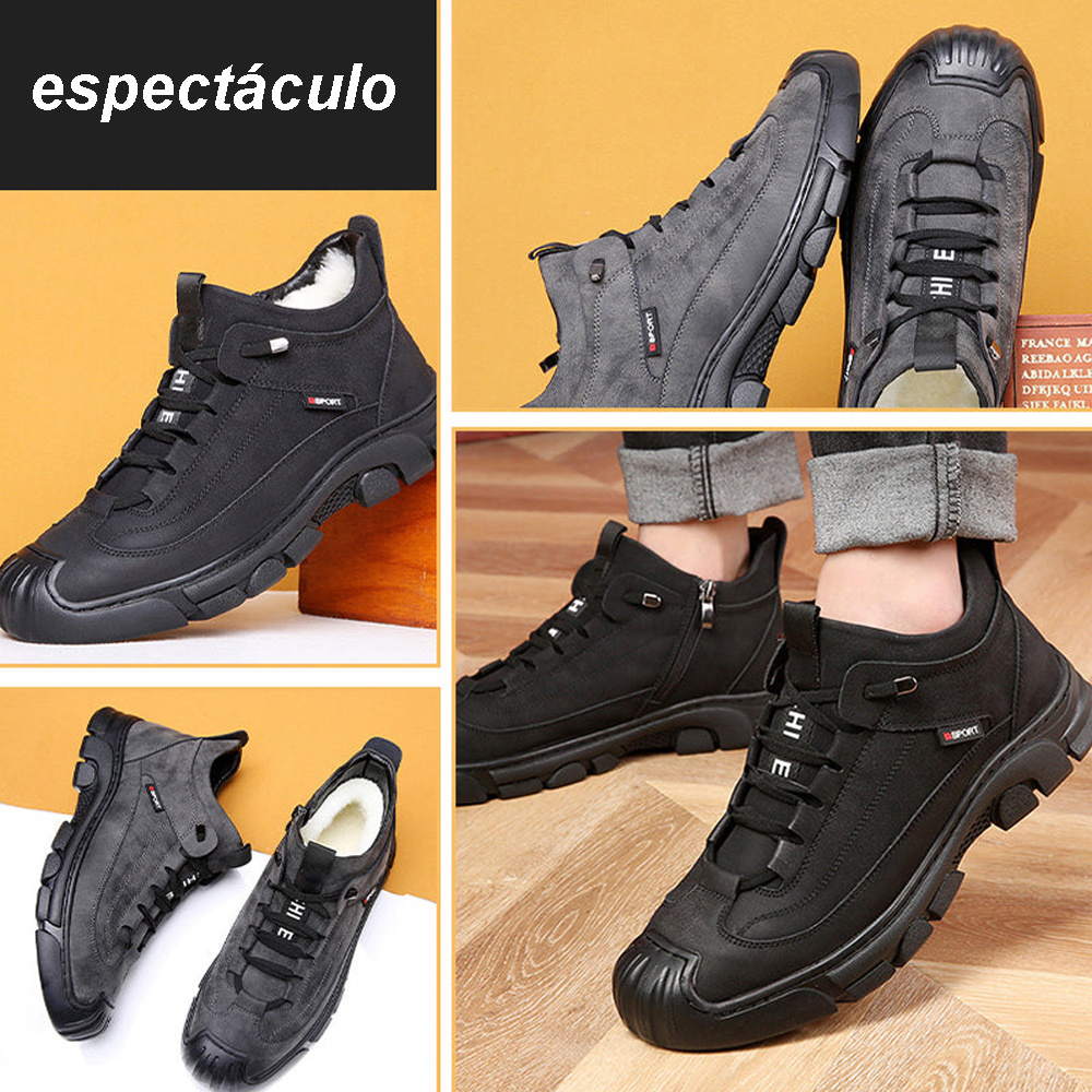 Olivoslindo™ Regalo de invierno🔥 - Zapatillas deportivas de piel para hombre con forro de lana