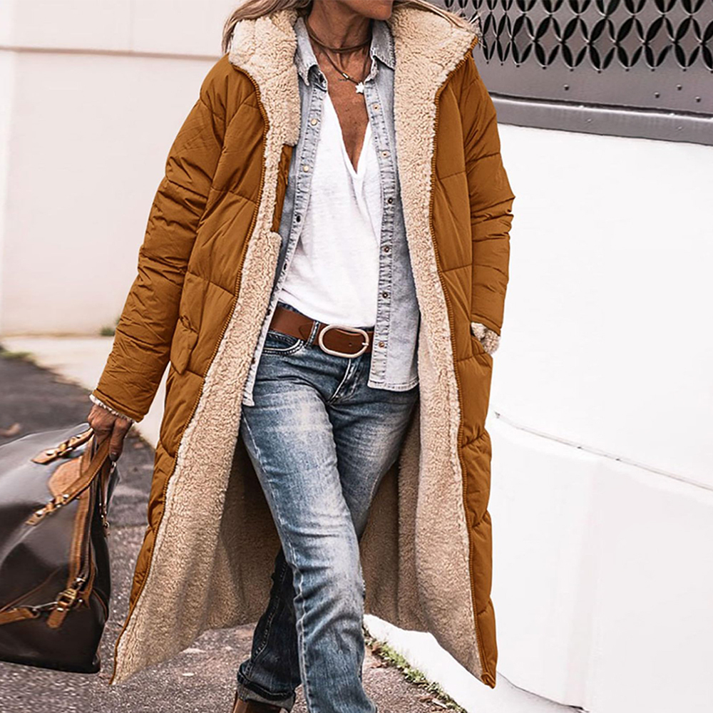 Neue verdickte doppelseitige Baumwolljacke mit Kapuze