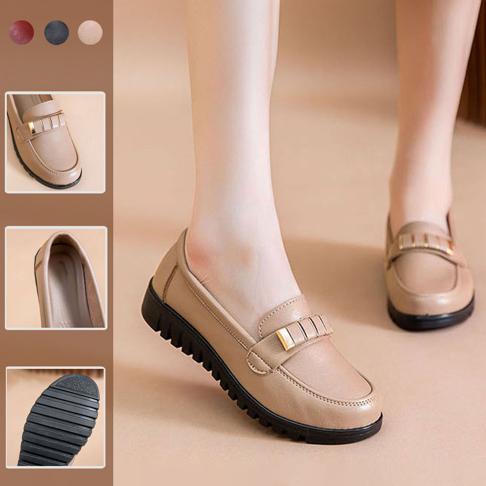 Spring and Autumn Women's Slip-On Leather Flat Loafers