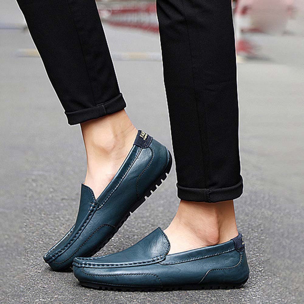 Men's British style slip-on casual business leather shoes