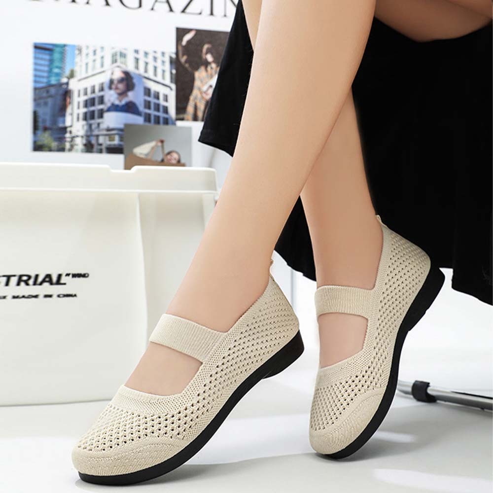 Spring and Autumn Women's Hollow Fly Knit Slip-on Casual Shoes