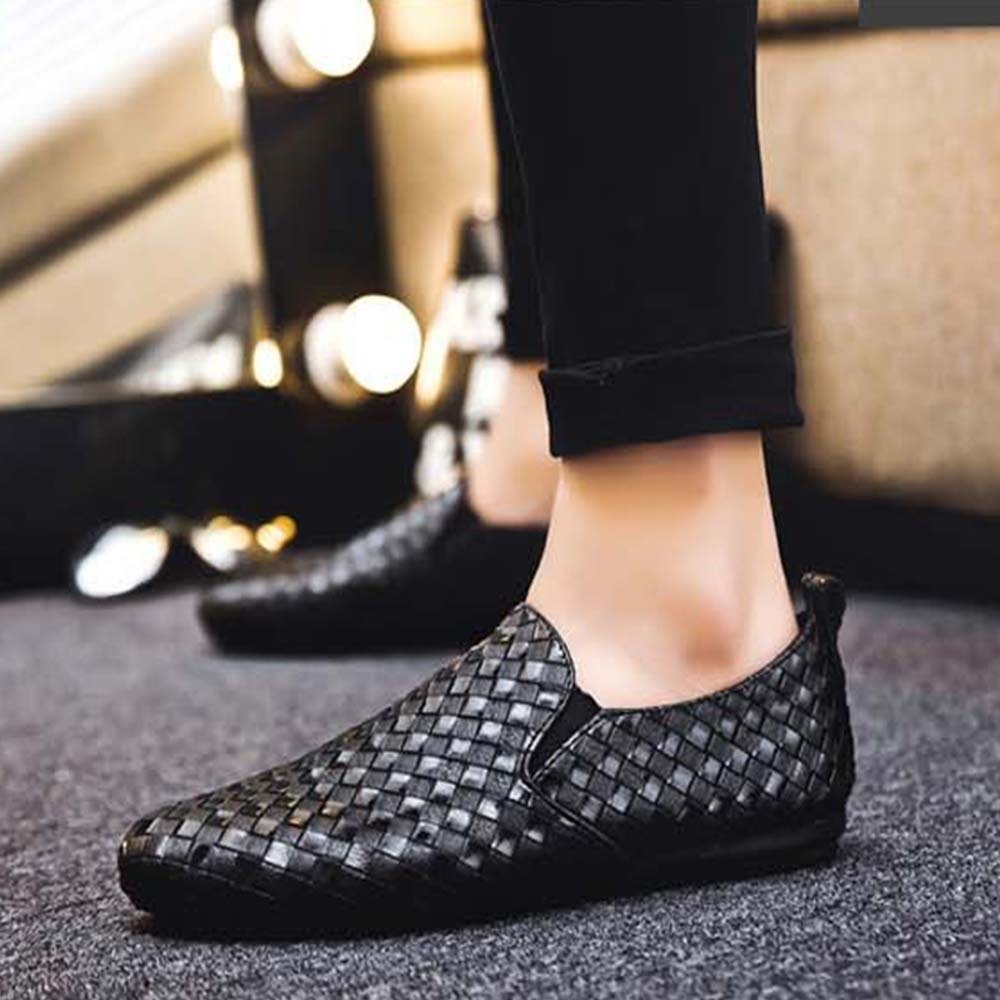 Hojanaranja Mocasines informales sin cordones de piel elástica para hombre