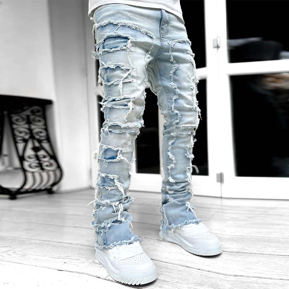 Stylish Retro Men's Stretch Denim Straight Leg Pants