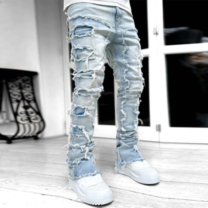 Stylish Retro Men's Stretch Denim Straight Leg Pants