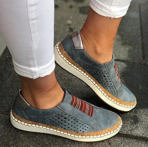 Olivoslindo Zapatos casuales planos transpirables de moda para hombres