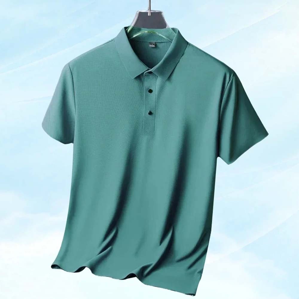 Polo de manga corta de secado rápido para hombre Summer Icy