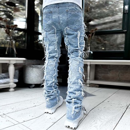 Stylish Retro Men's Stretch Denim Straight Leg Pants