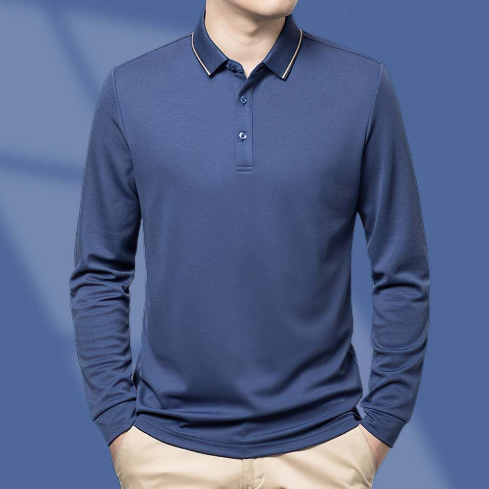 Men's Fashion Business Long Sleeve Shirt T-Shirt