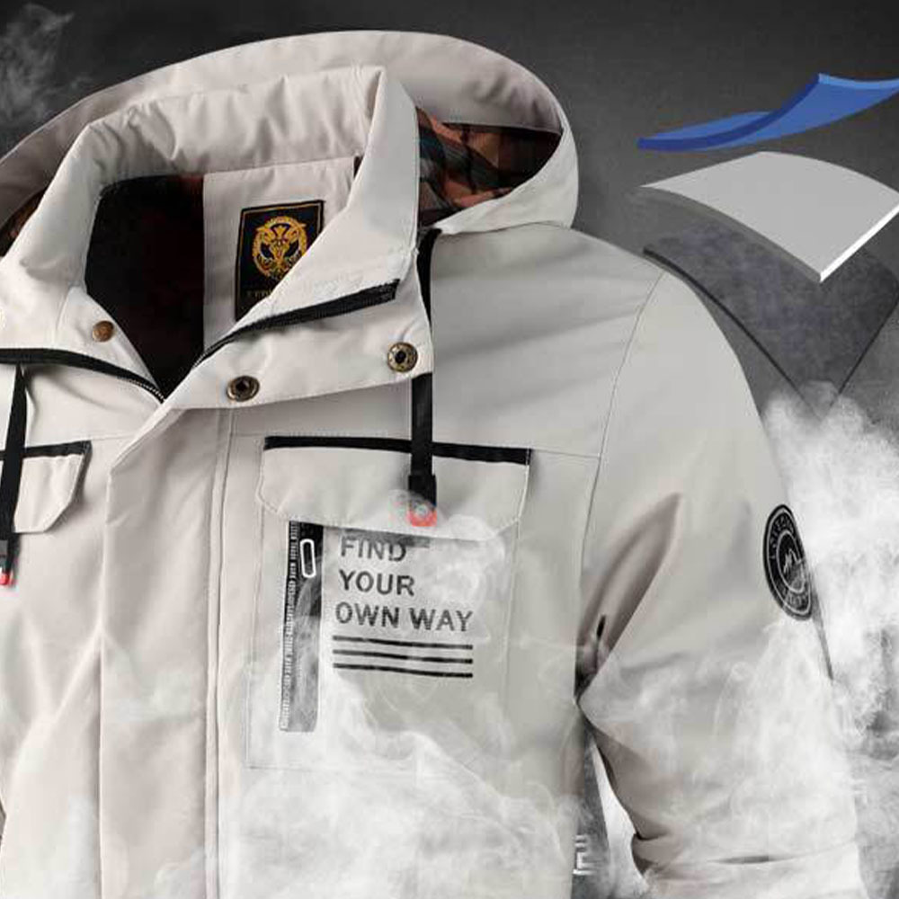 Olivoslindo Chaqueta de hombre de media longitud con capucha para primavera y otoño